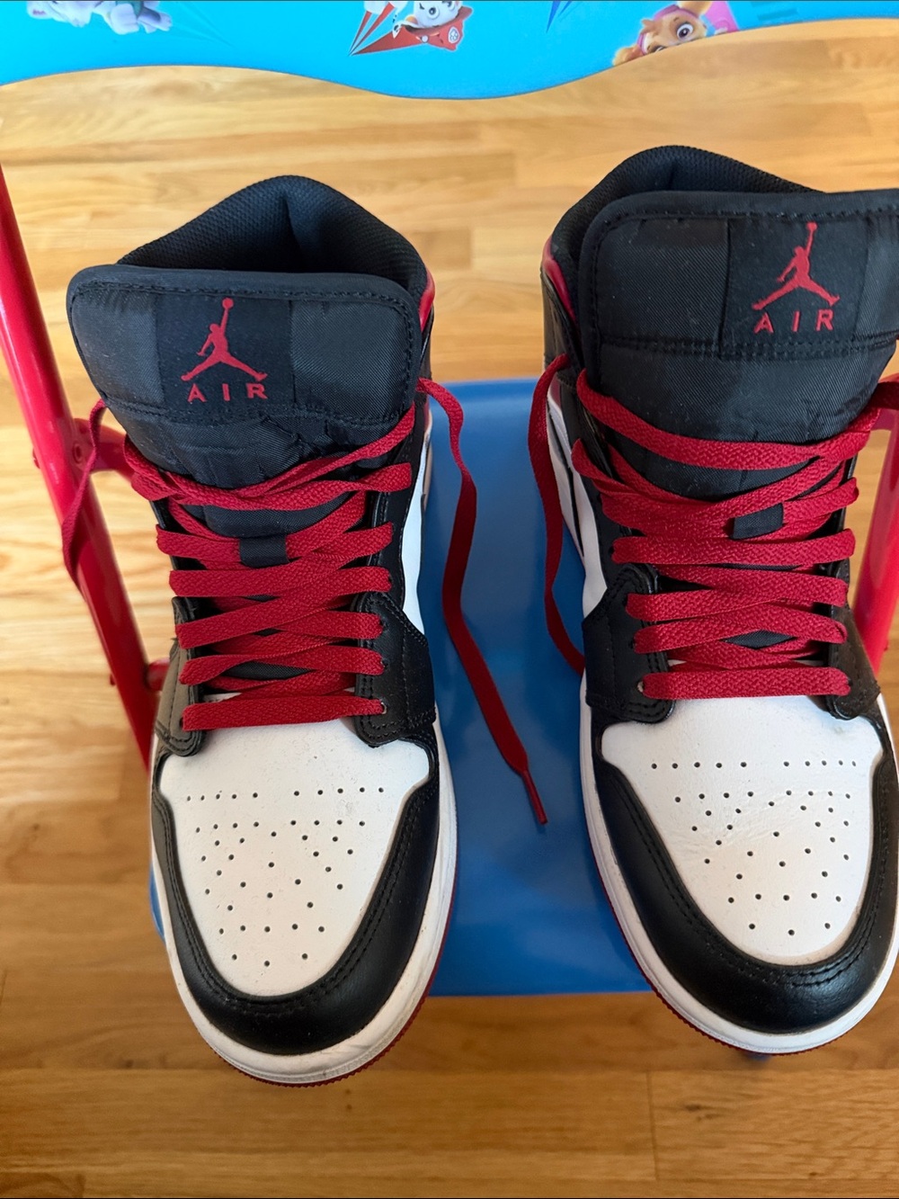 Jordan Men's High-Top Sneakers Black White & Red Size 9.5